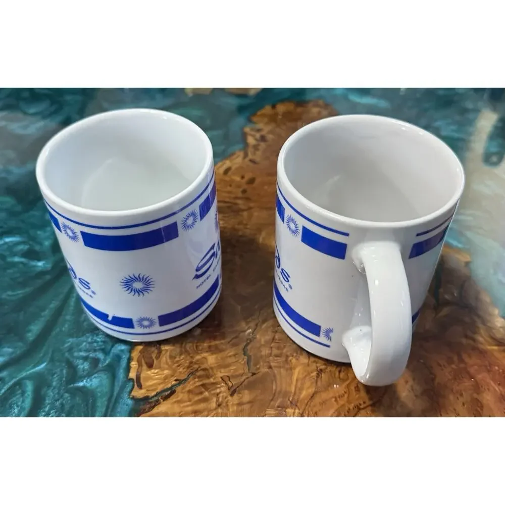 Pair of Vintage Sands Las Vegas Hotel Casino Mugs Double Sided Advertising Lot#1